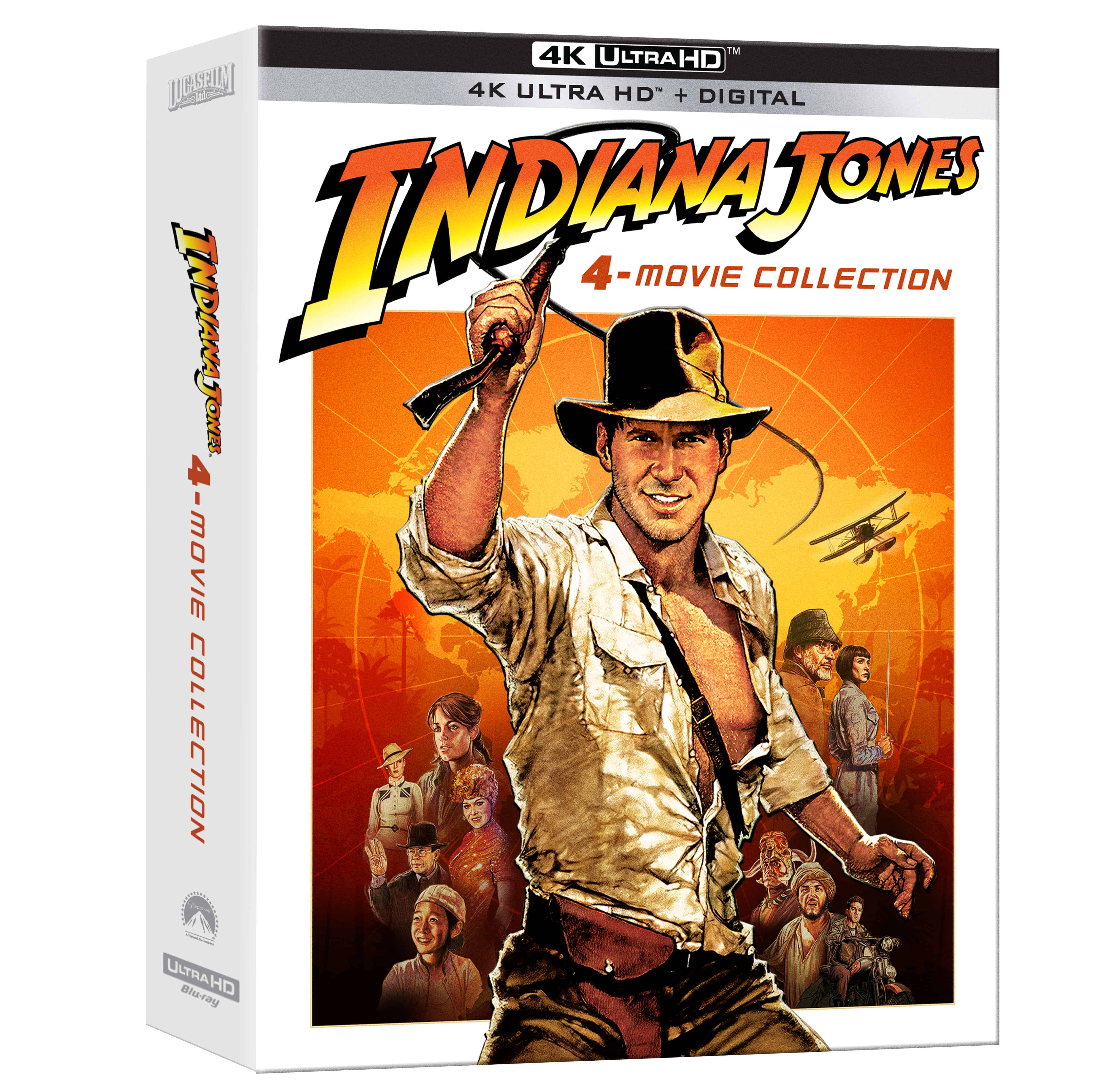 INDIANA JONES 4-MOVIE COLLECTION arrives in a new 4K Ultra HD set June 8, 2021 to celebrate 40th Anniversary of Raiders of the Lost Ark 4 Indiana Jones 4K box art 4 movie
