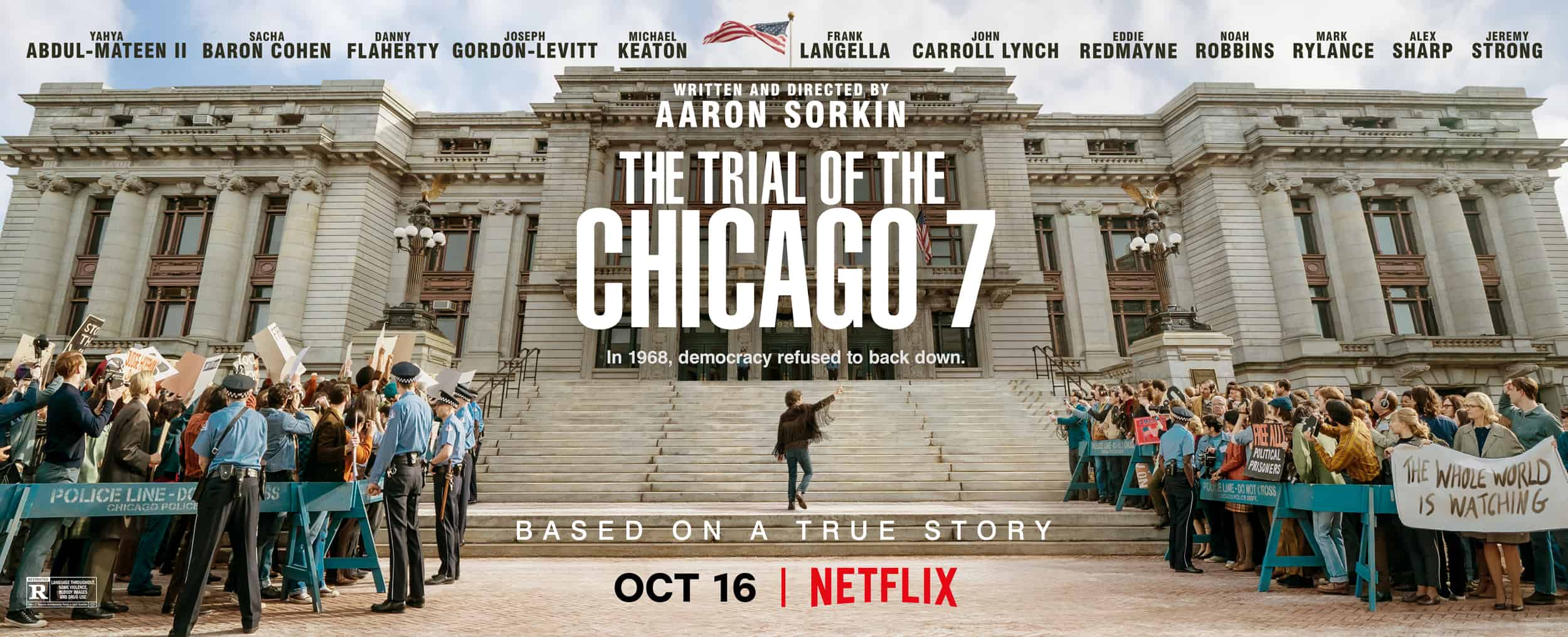 The Trial of the Chicago 7 movie banner