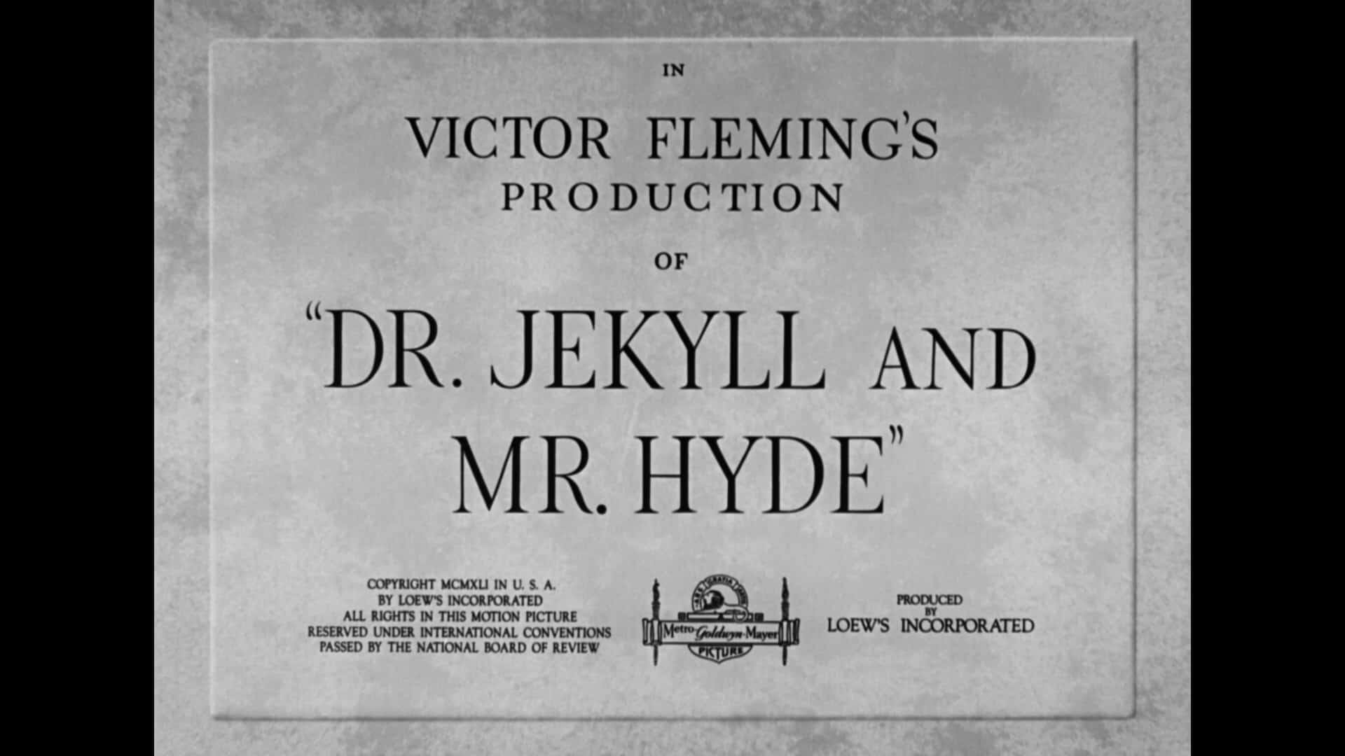 Dr Jekyll and Mr Hyde 1941 title warner archive