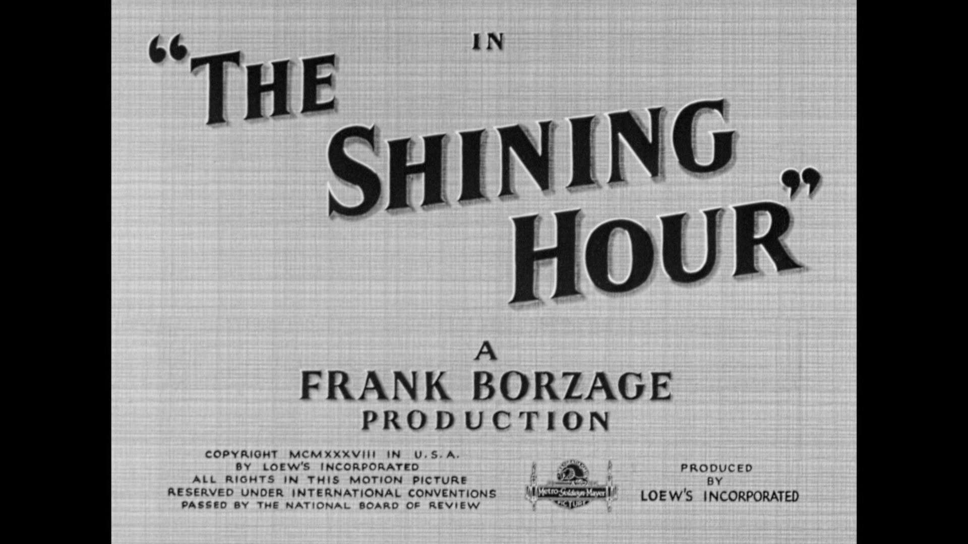 The Shining Hour (1938) [Warner Archive Blu-ray review]